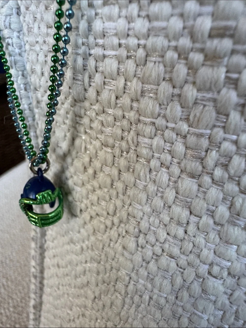 Youth Football Helmet Necklace in Blue and Green - Kids Accessory